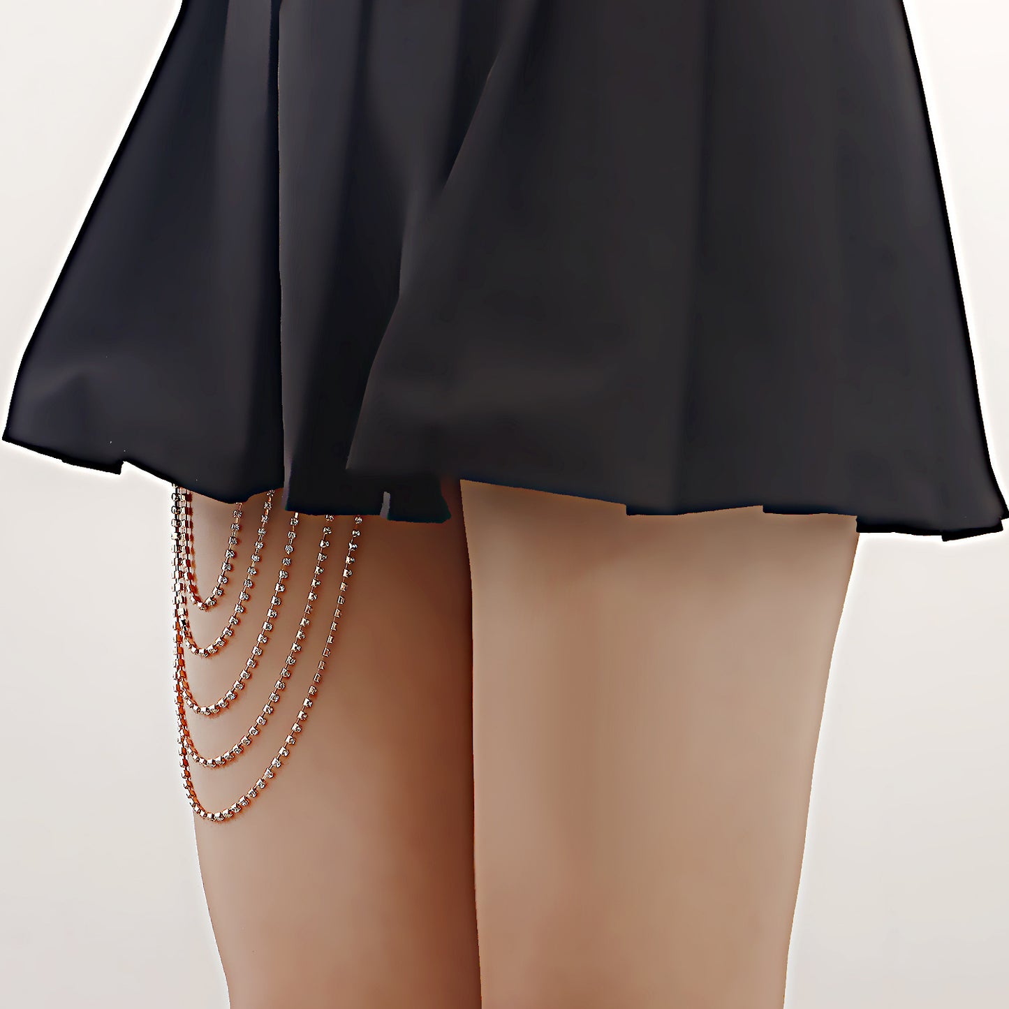 Minimalist Punk Multi-Layer Rhinestone Body Chain for Women