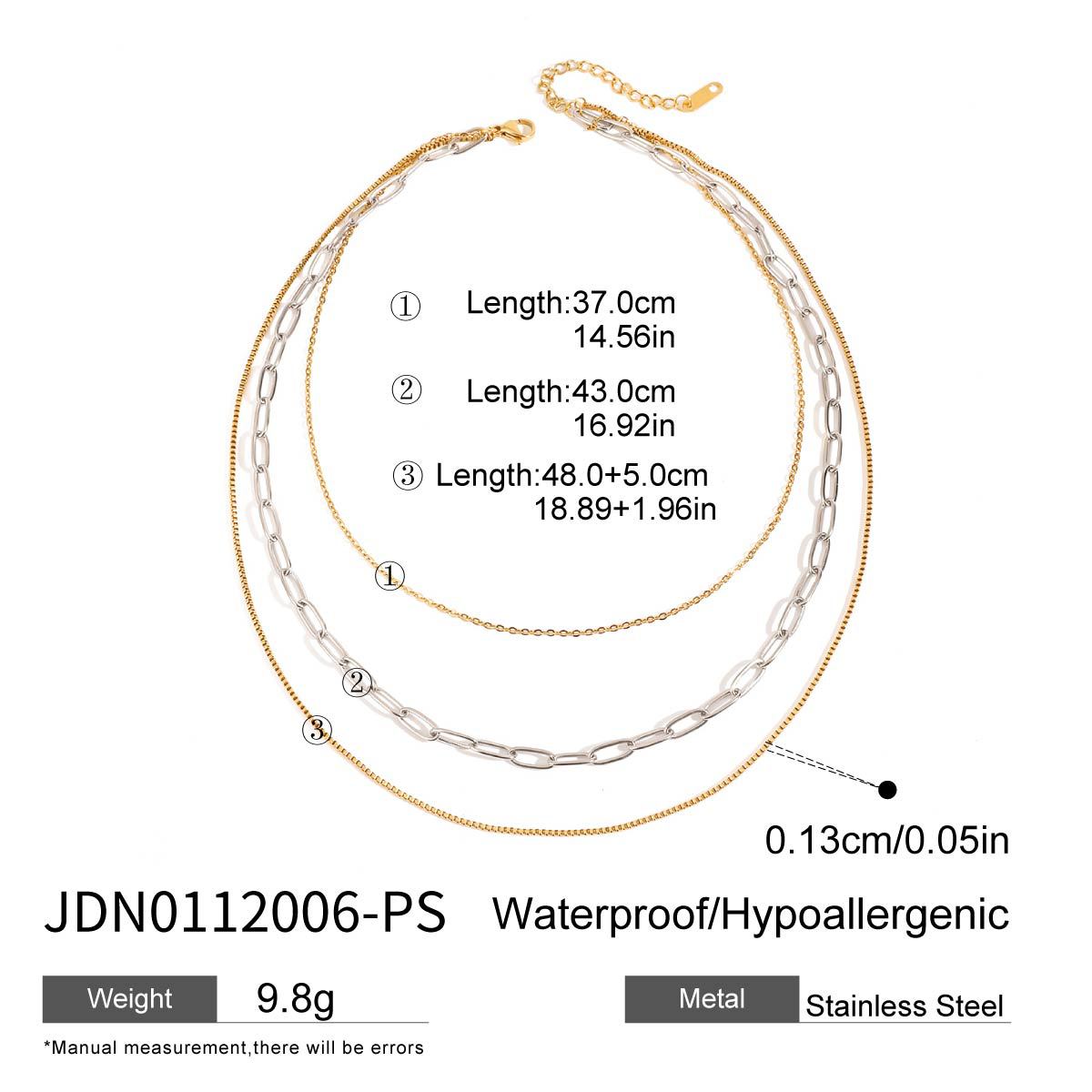 Collana da donna minimalista geometrica in acciaio al titanio placcato con dettagli sottili in acciaio inossidabile catena clavicola
