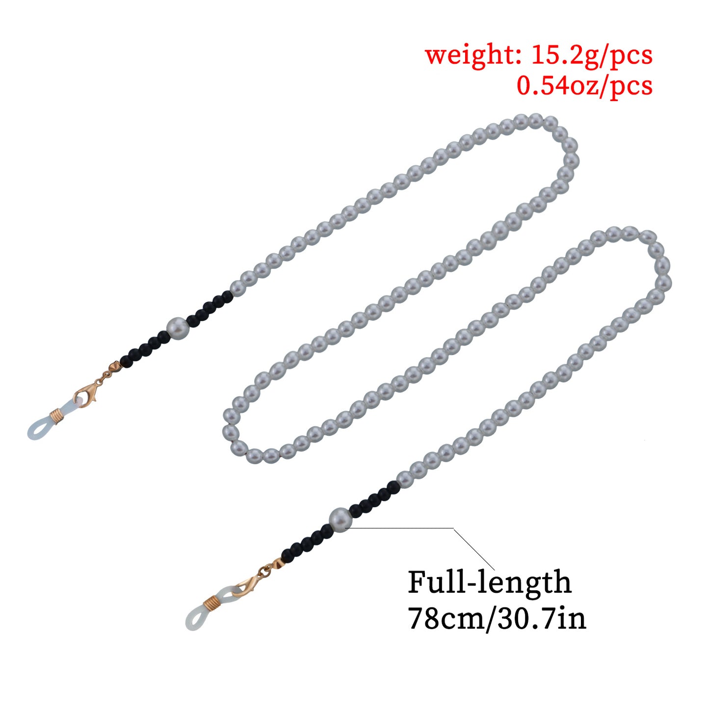 Minimalist White Pearl Alloy Eyewear Chain for Women
