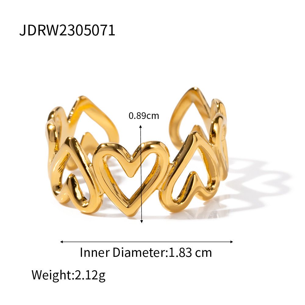 Anillo minimalista geométrico de acero inoxidable con baño de oro para uso unisex