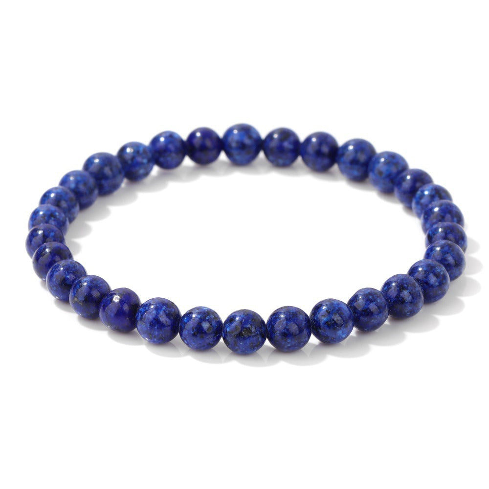6mm Natural Crystal Beaded Bracelet Unisex Elastic Stretch Bangle