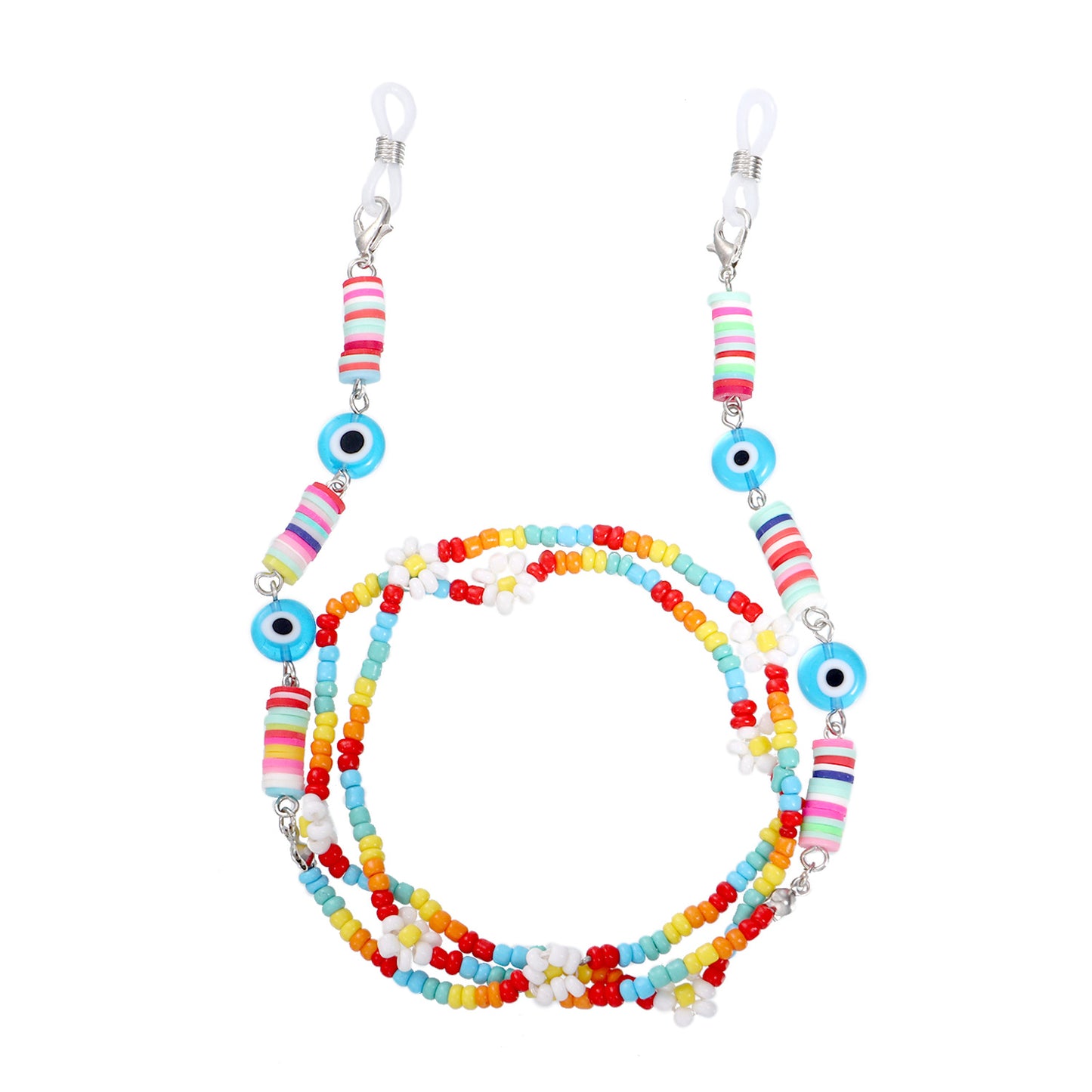 Colorful Resin Bead Floral Eyewear Chain for Women