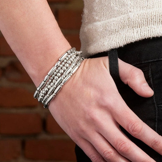 Pulsera con cuentas geométricas de estilo bohemio para mujer con cuentas CCB, pulsera apilable hecha a mano