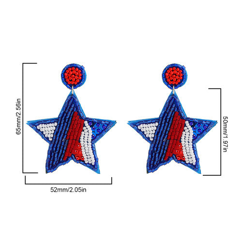 Hand-woven Star Glass Earrings Unisex Statement Drop Earrings