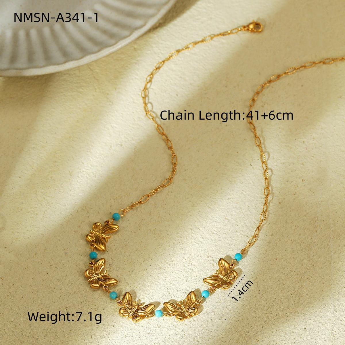 Collana da Donna Minimalista a Forma di Farfalla in Acciaio al Titanio con Placcatura in Oro 18K e Ciondolo in Acciaio Inossidabile