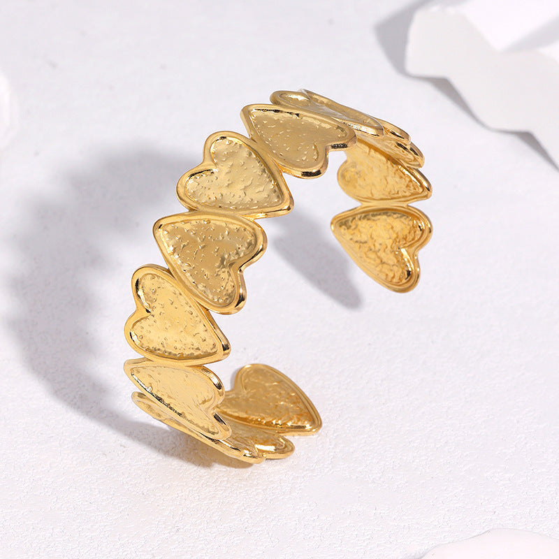 Minimalist Sweet Heart Shaped Gold Plated Stainless Steel Bracelet