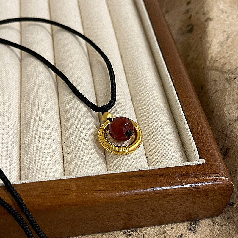 Nuevo Collar Colgante de Loto y Abanico Estilo Chino en Aleación con Baño de Oro, Diseño Geométrico, Elegante Cadena de Clavícula para Mujer