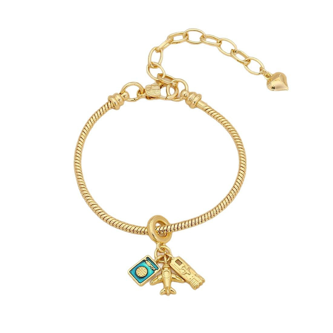 Plated Brass Universe Charm Bar Bracelet Unisex DIY Jewelry