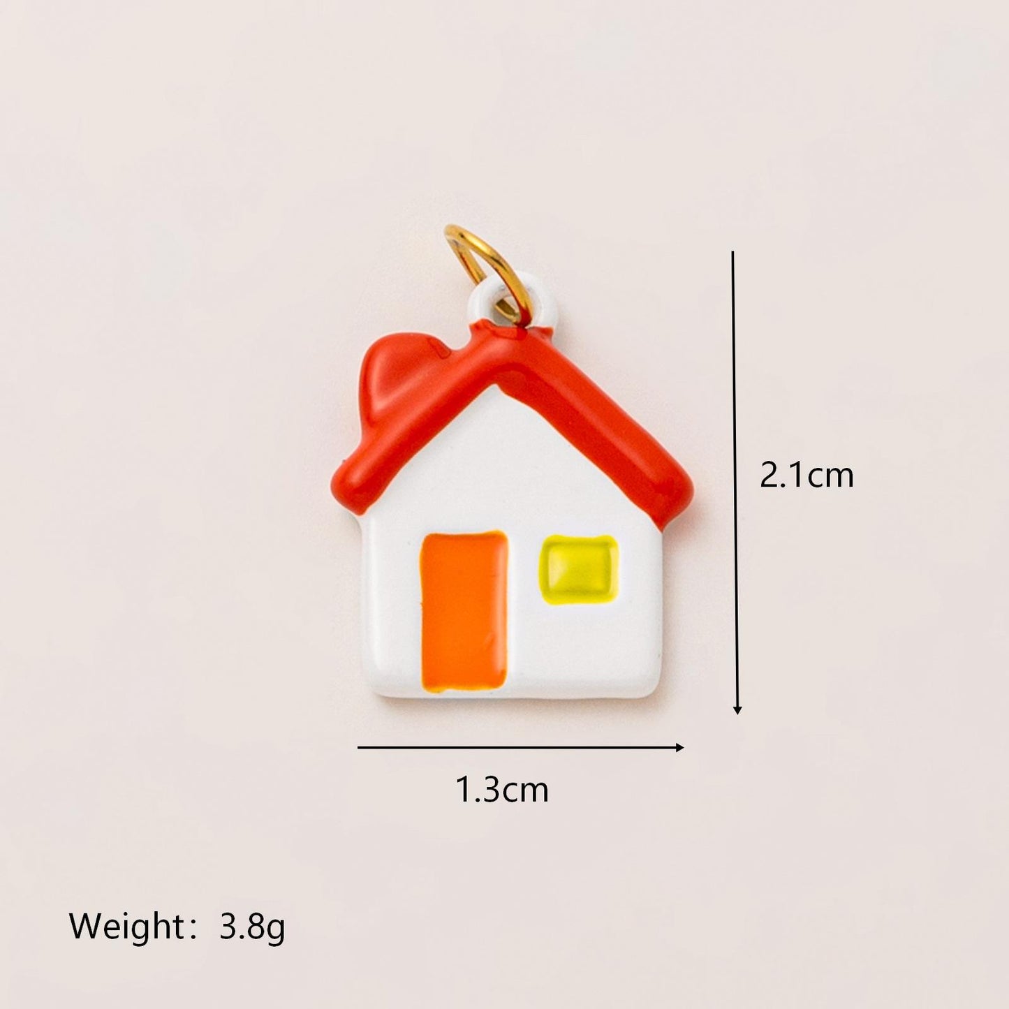 Minimalist Luxury Geometric House Star Heart Cubic Zirconia Inlaid 18K Gold Plated Stainless Steel Pendant Charm Bar