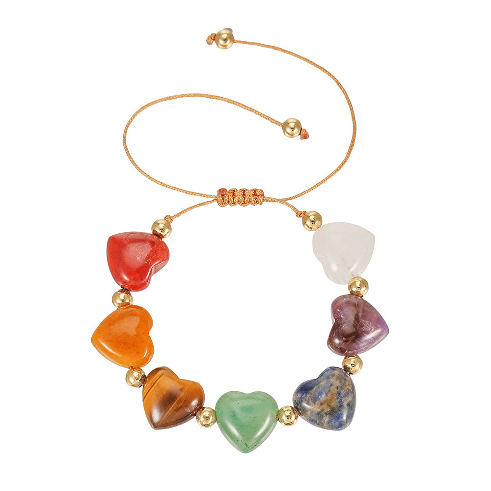Vintage Minimalist Heart Geometric Gemstone Bracelet