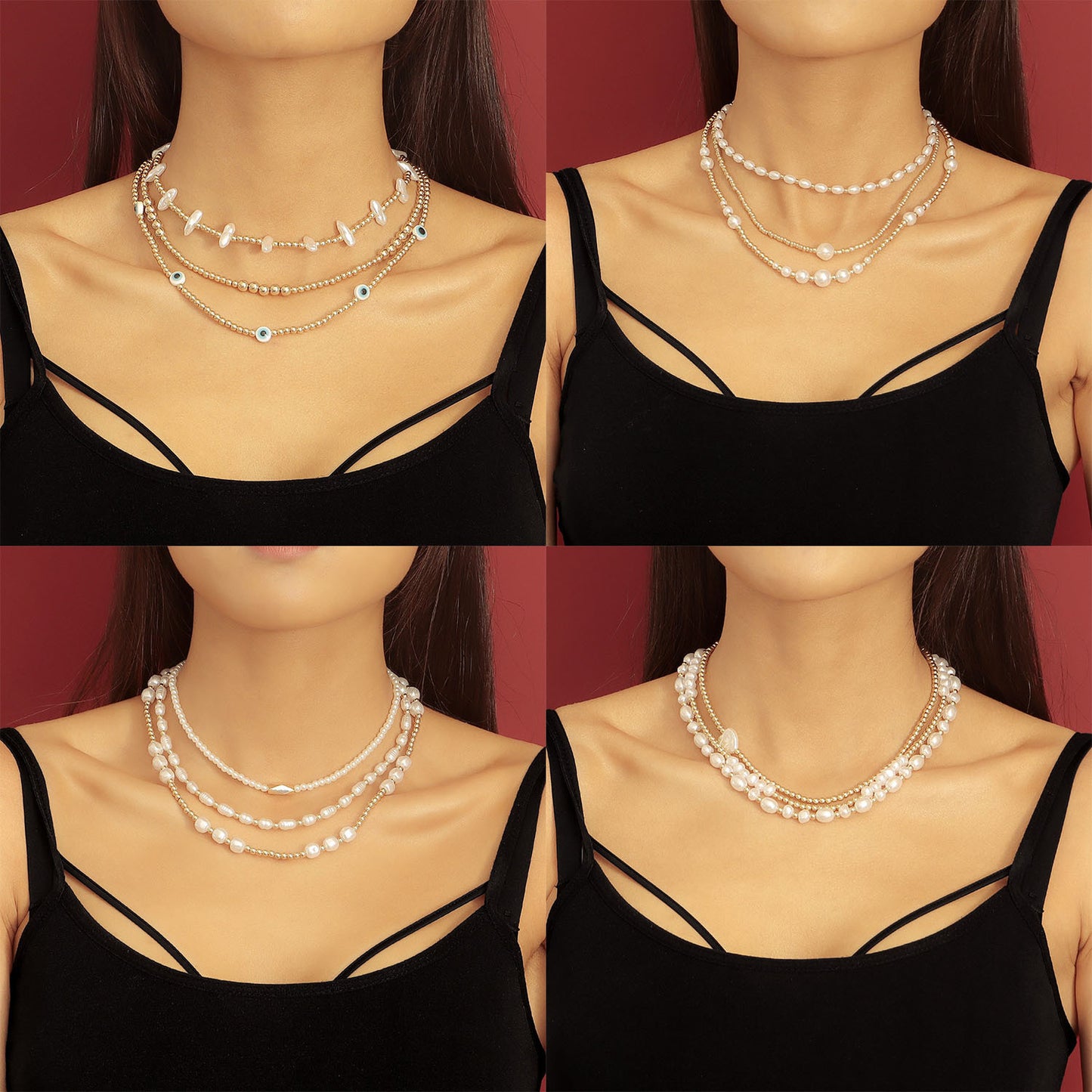 Fashionable Geometric Acrylic and Pearl Pendant Necklace for Women with Plated Alloy Chain and Heart Accent