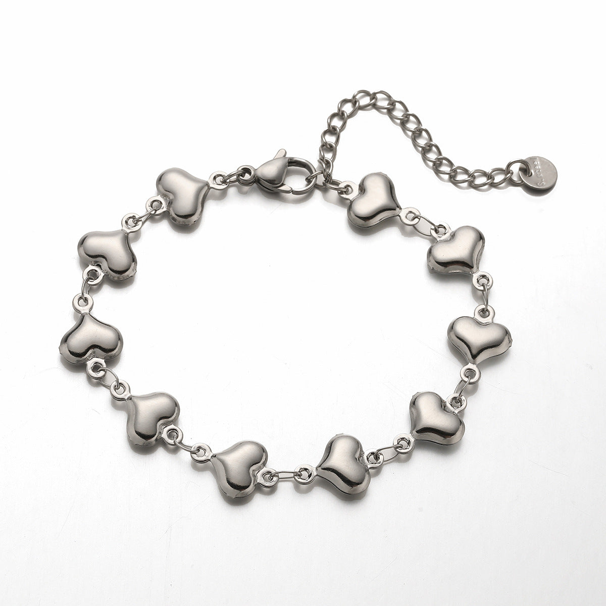 Bracciale da donna a cuore minimalista in acciaio inossidabile con finitura placcata, ipoallergenico e resistente allo sbiadimento