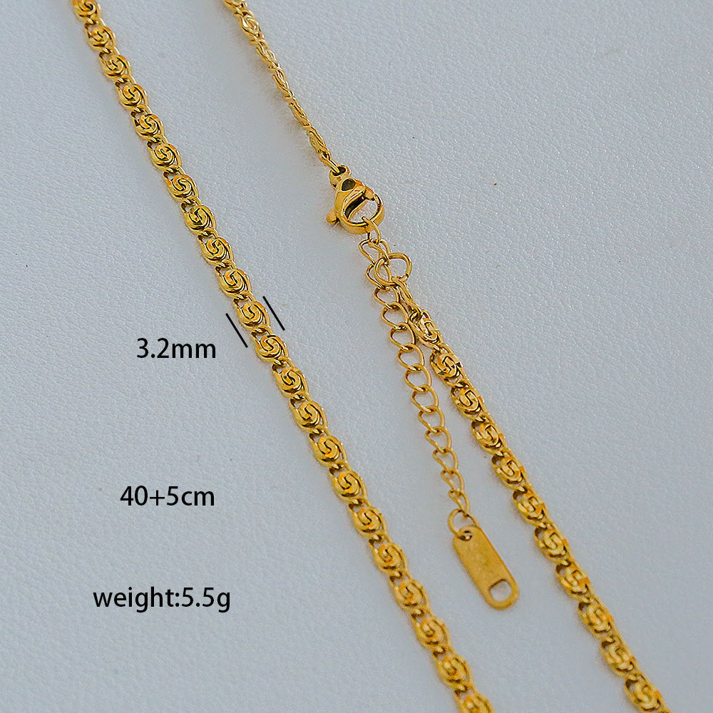 Ciondolo da donna con nappa, catena serpentina placcata in acciaio inossidabile, geometrico minimalista