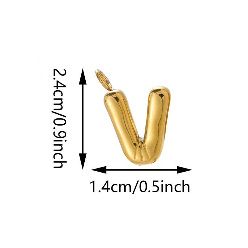 Elegant Plated Stainless Steel Letter Bag Charm