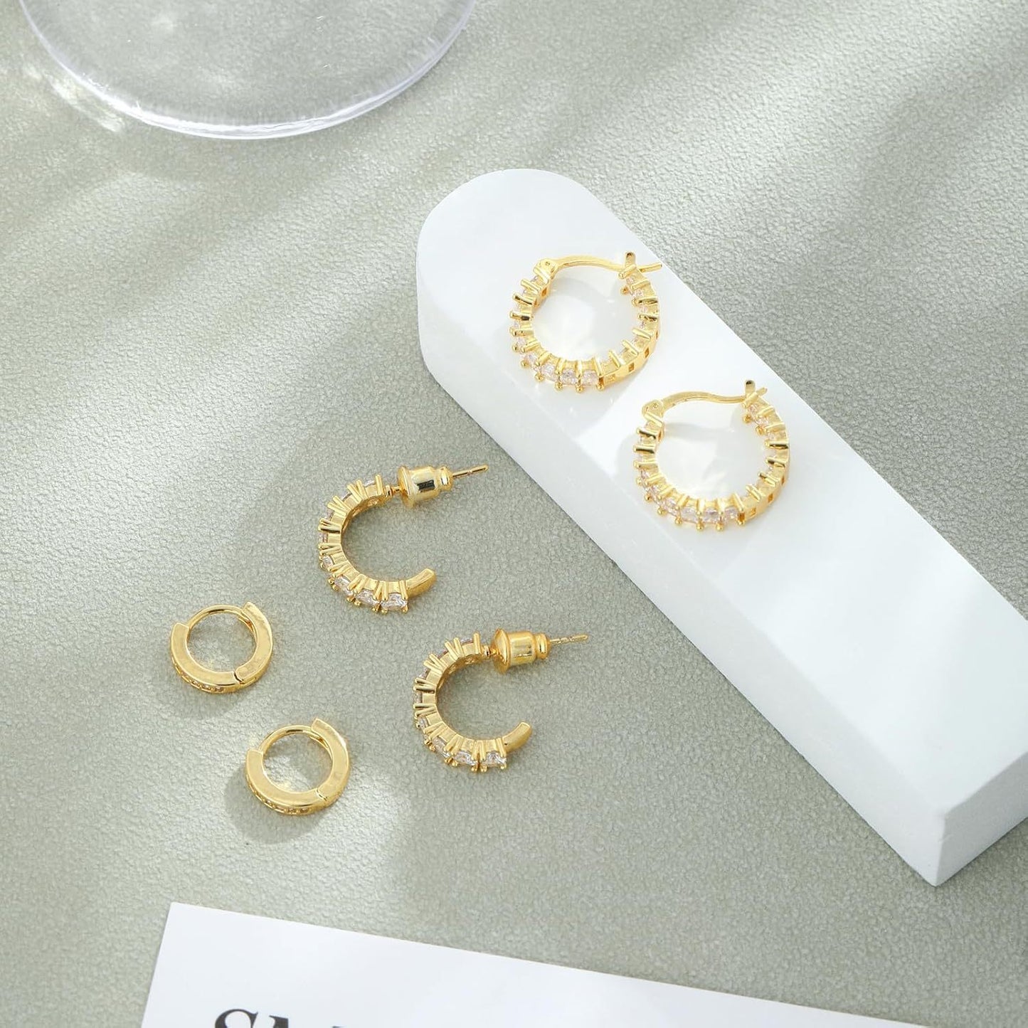 Orecchini a polsino in rame minimalisti a forma di U, stile vintage, per donna, con finitura placcata e design circolare