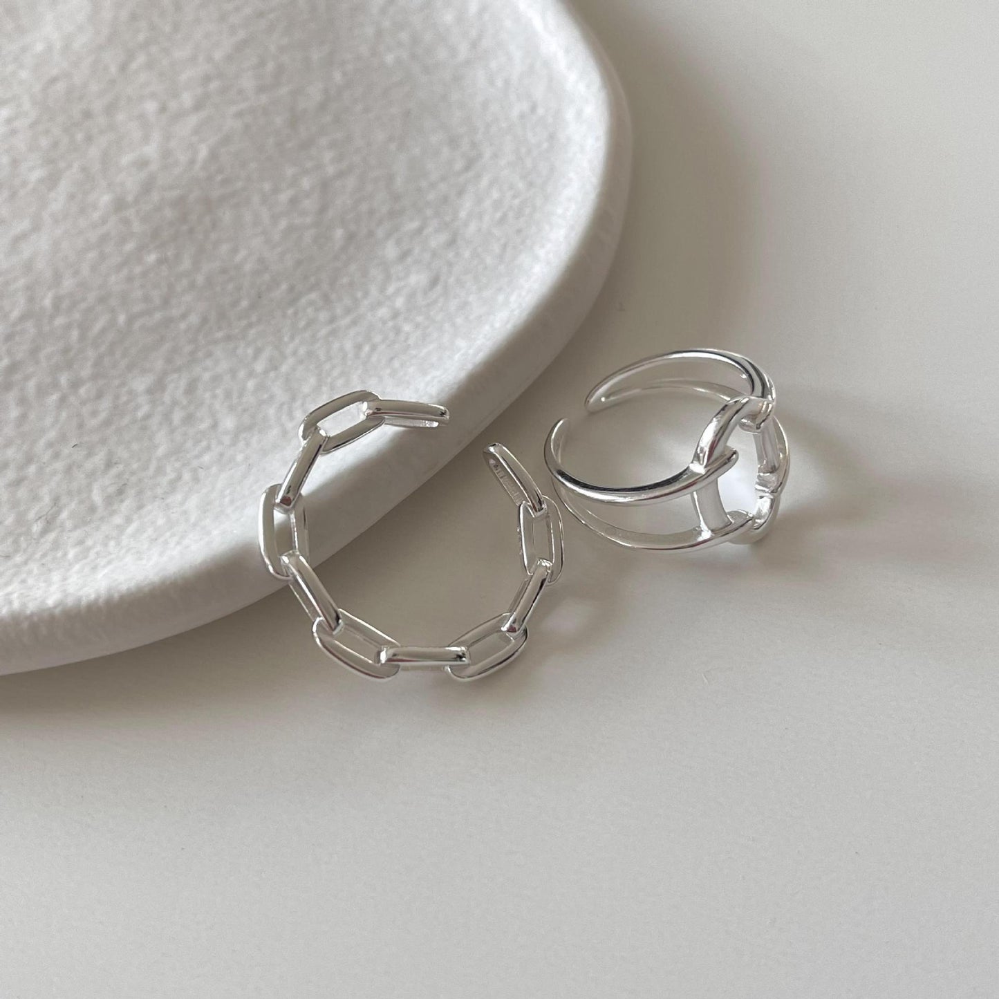 Minimalist Sweet 925 Sterling Silver Geometric Ring for Women