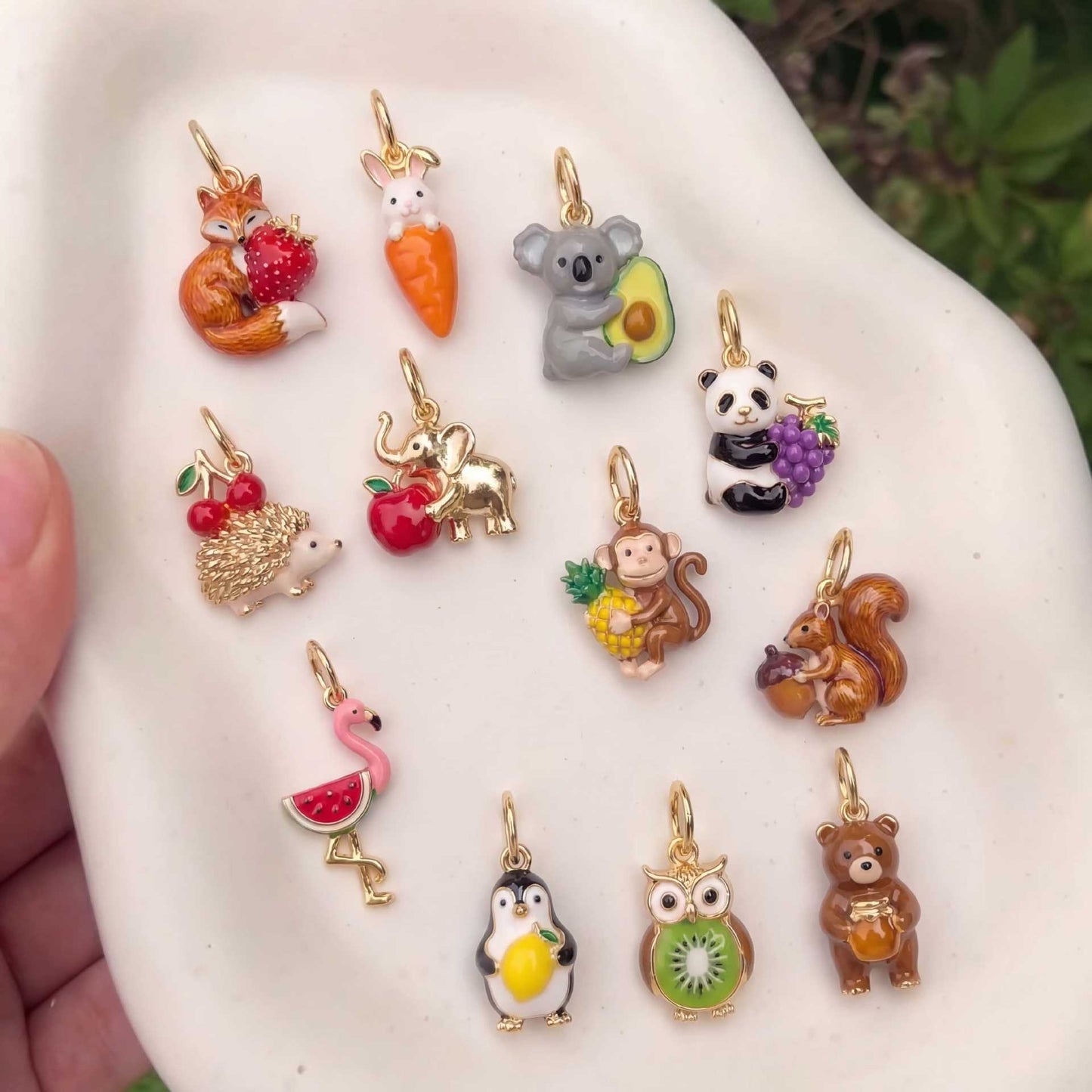 Barra Ciondolo Donna in Ottone Placcato Oro 18K Vintage con Goccia d'Olio a Forma di Animale