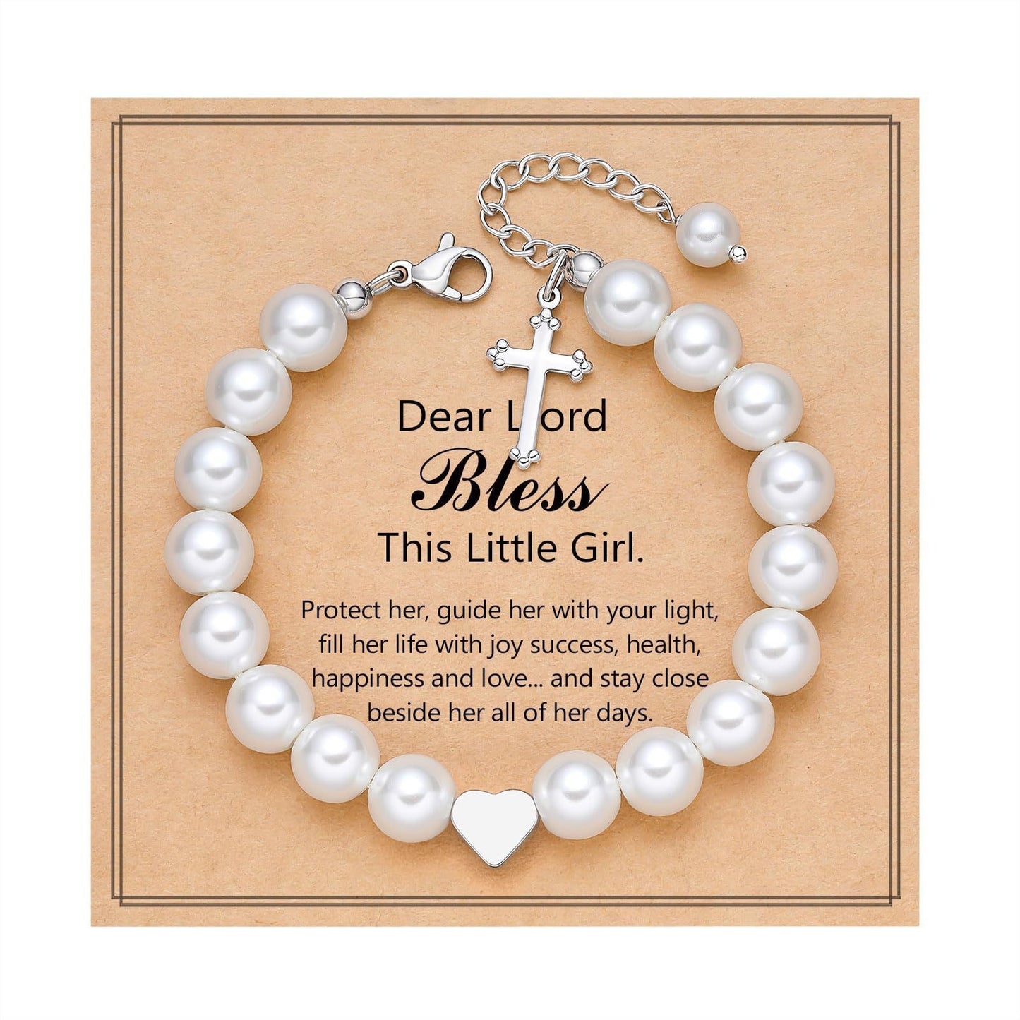 8mm Imitation Pearl Heart Woven Bracelet Unisex Fashion Jewelry Gift