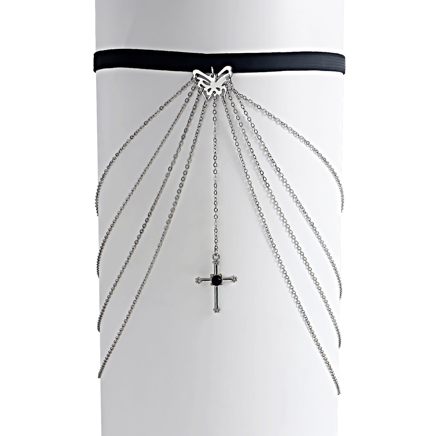 Punk Hollow Butterfly Cross Body Chain for Women