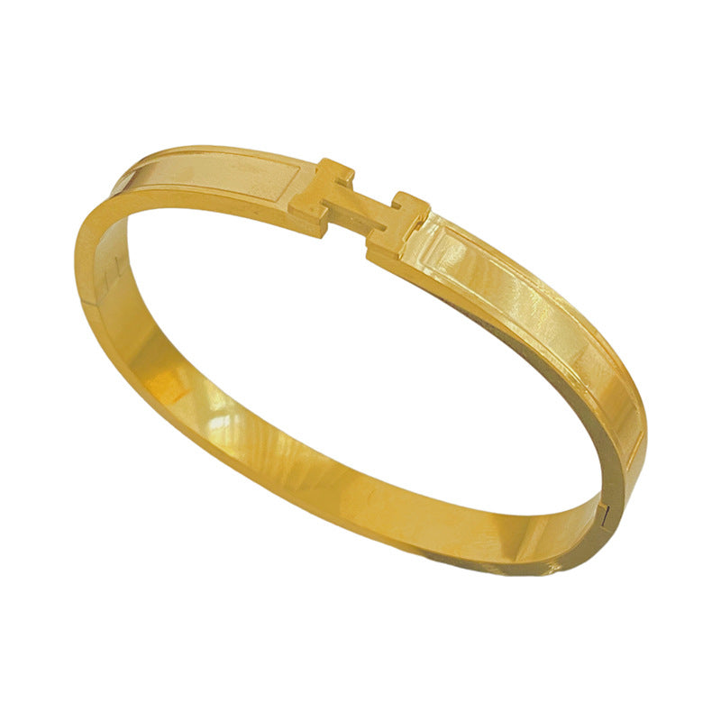 Letter Titanium Steel Plated Bracelet for Women