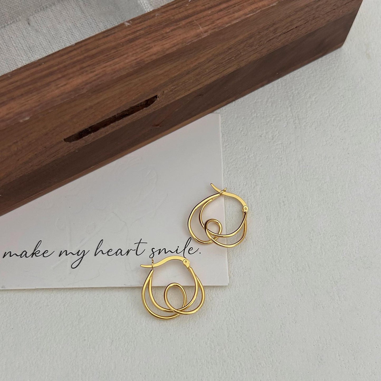Minimalist Sweet 925 Sterling Silver Plated Geometric Knot Hoop Earrings for Women