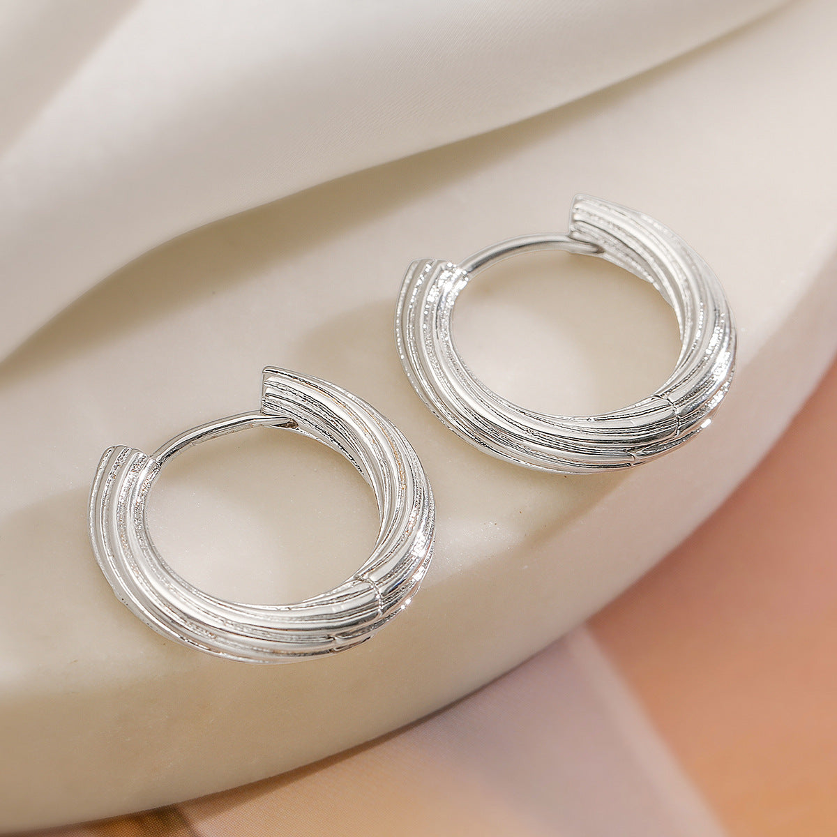 Minimalist Geometric Copper Gold-Plated Irregular Hoop Earrings for Women