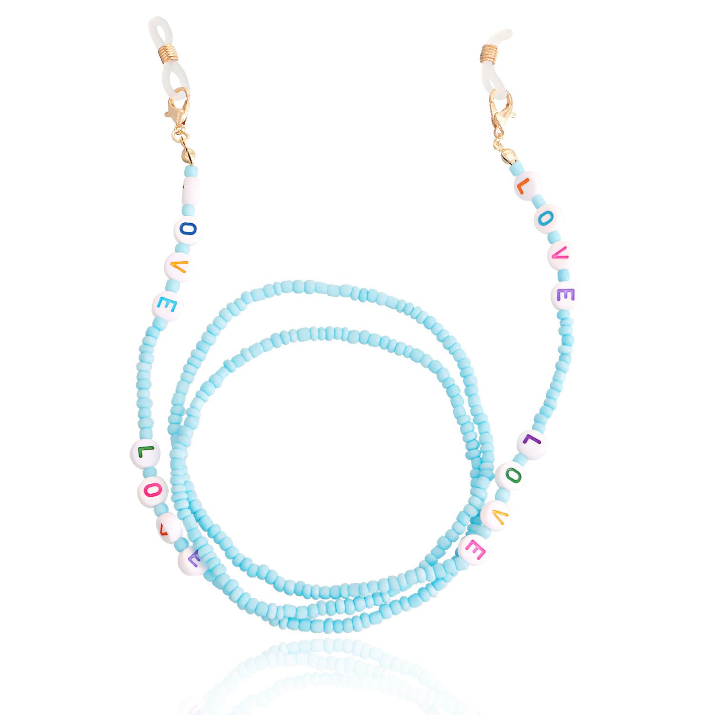 Bohemian Solid Color Letter Glass Beads Eyeglass Chain for Women