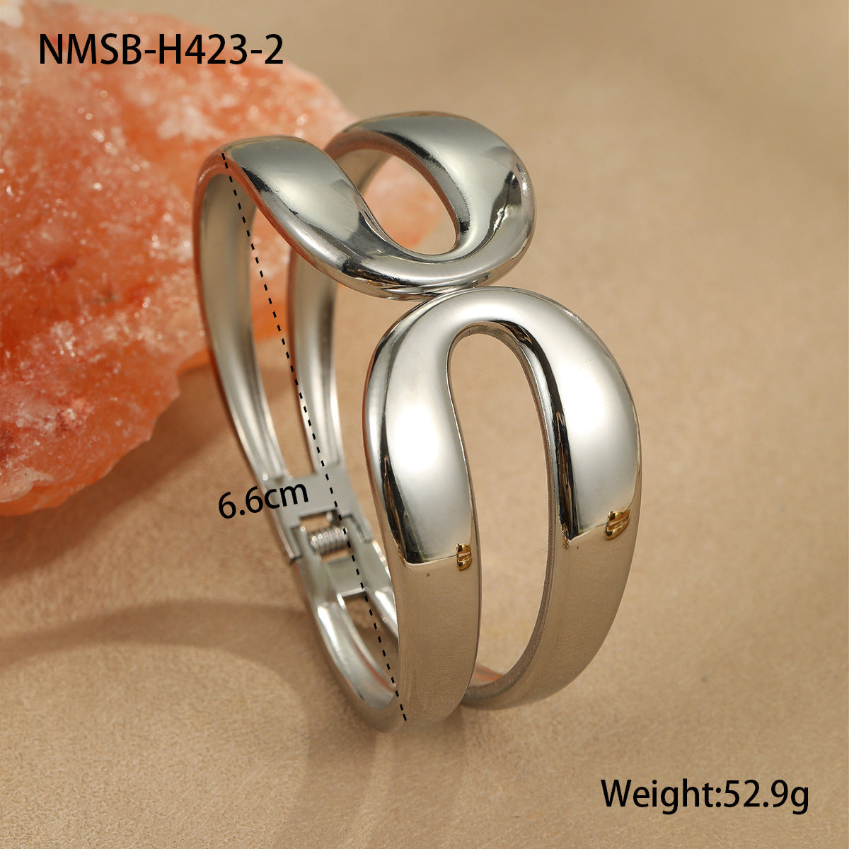 Geometric Stainless Steel Bracelet with Gold-Tone Plating for Women Minimalist Punk Fashion Accessory
