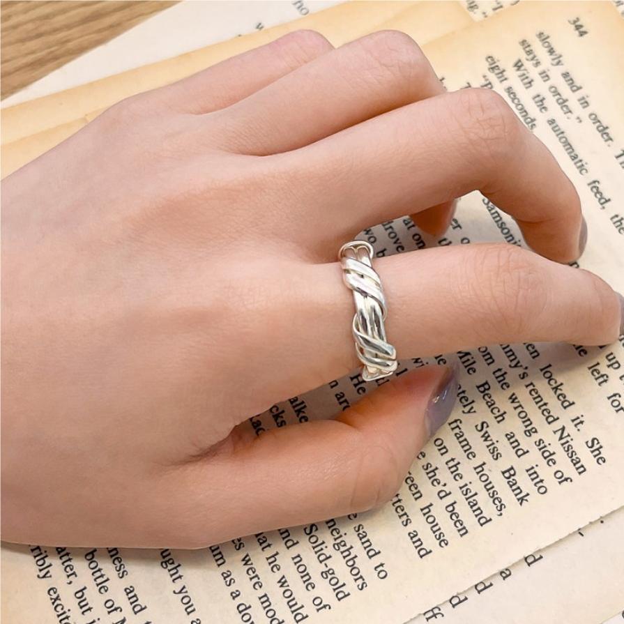 Anello Minimalista con Forma Geometrica Irregolare in Argento Sterling S925 da Donna