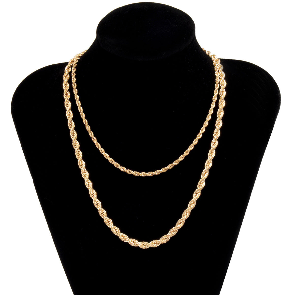 Collana da donna punk geometrica con catena intrecciata in ferro galvanizzato