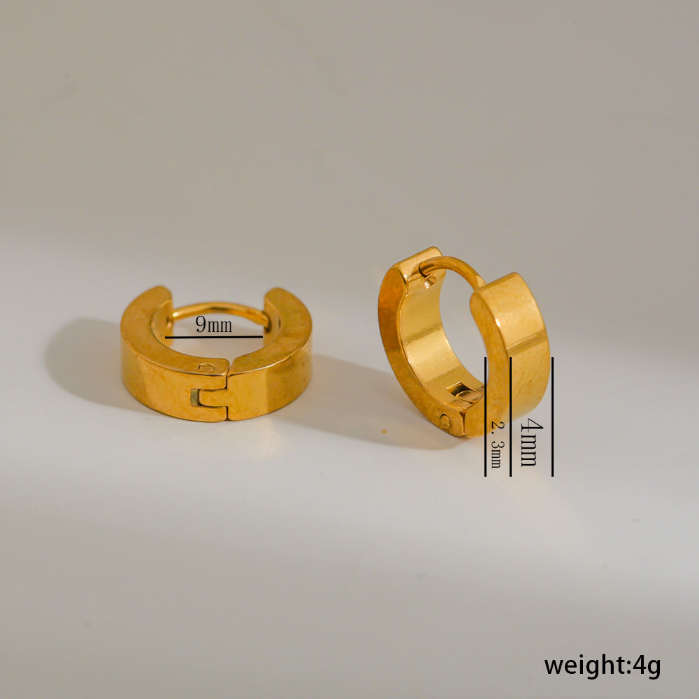 Pendientes minimalistas de acero inoxidable en forma de U con acabado chapado para hombres y mujeres
