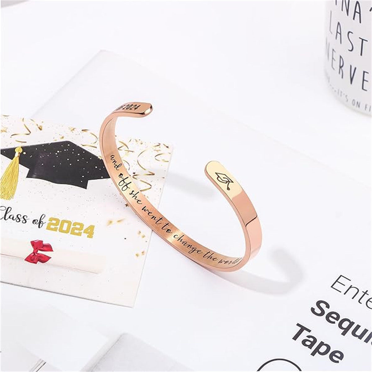 Pulsera de acero inoxidable de moda para mujer con acabado chapado, regalo ideal de Navidad, cumpleaños, Acción de Gracias para mamá