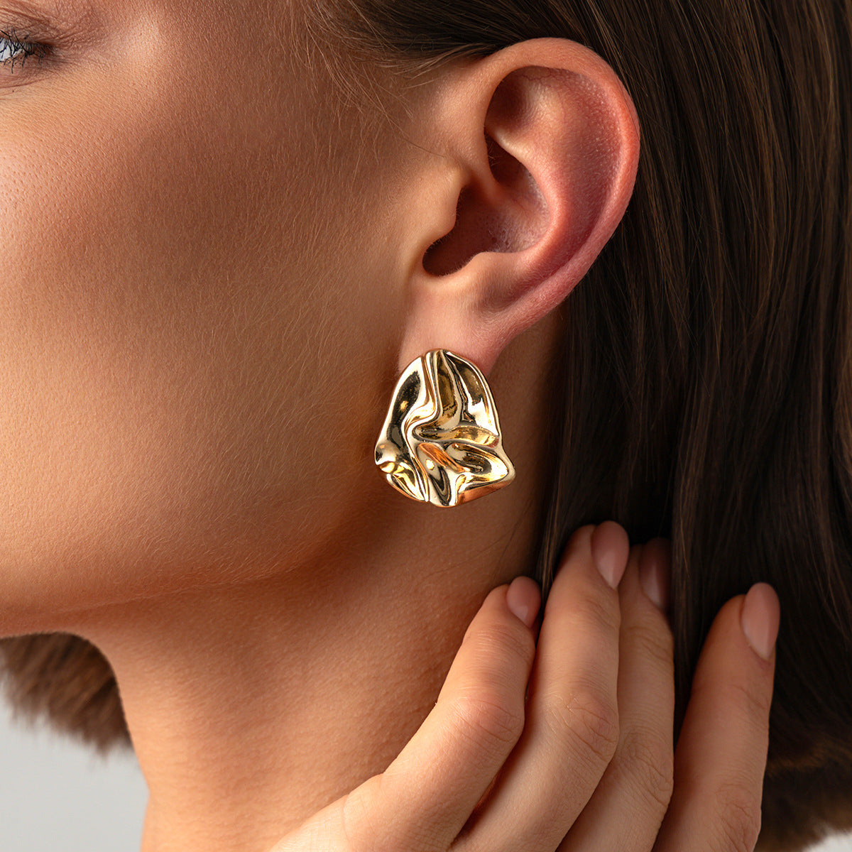 Minimalist Geometric Teardrop Triangle Zinc Alloy Plated Earrings for Women
