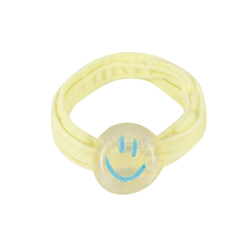 Cute Smiley Face Hair Tie for Kids in Pastel Macaron Colors Elastic Ponytail Holder for Girls and Children