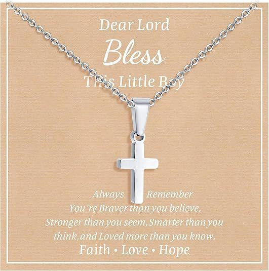 Elegant Business Geometric Cross Pendant Stainless Steel PVD Cable Chain Necklace Unisex
