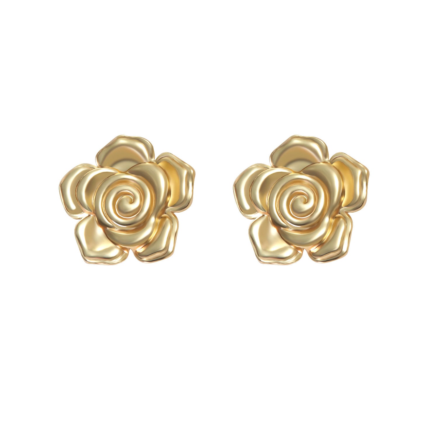 Orecchini da donna in acciaio inossidabile con stampa floreale minimalista ed elegante