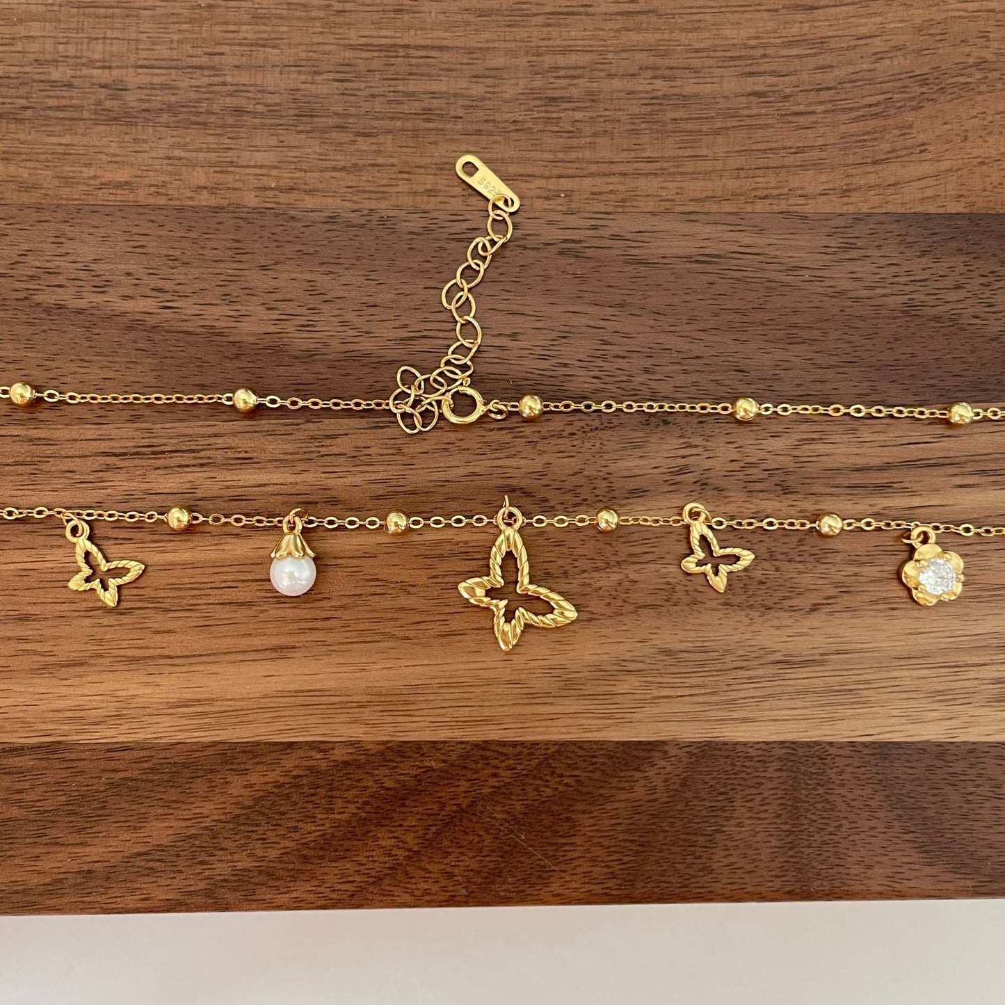Minimalist Butterfly Pendant Necklace in 925 Sterling Silver with Gold Plating for Women