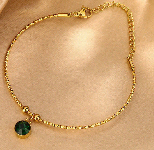 Elegant 18K Gold Plated Geometric Round Titanium Steel Bracelet