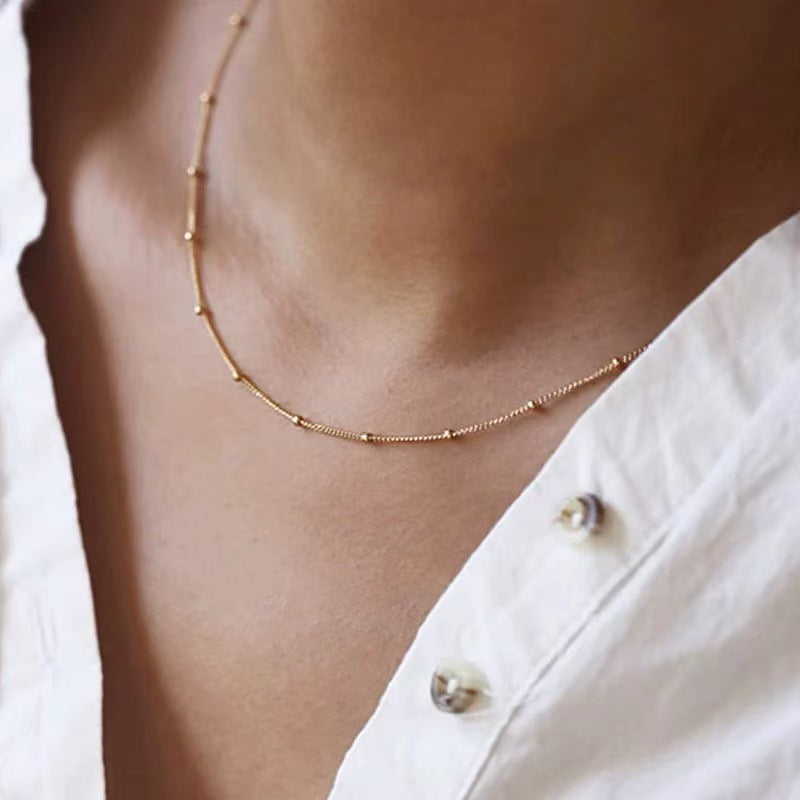 Collana a catena a O in acciaio al titanio minimalista da donna Collana sottile per clavicola senza ciondolo Gioielli in acciaio inossidabile ipoallergenici