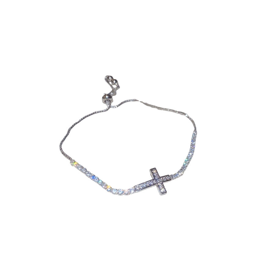 Minimalist Zircon Cat's Eye Flower Bracelet for Women with Copper Base and Inlay Craftsmanship