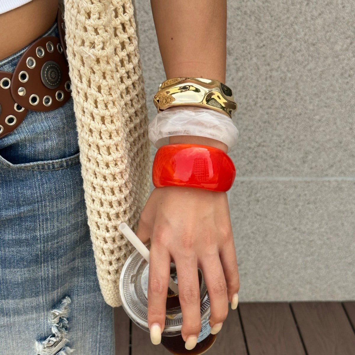 Vintage Geometric Zinc Alloy Plated Wide Cuff Bracelet for Women