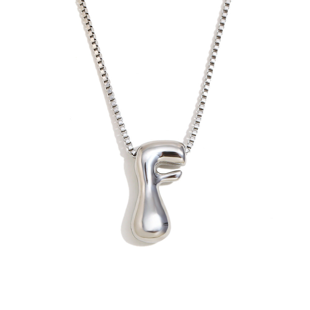 Minimalist Fashion Letter Necklace for Women Stainless Steel Pendant with 18K Gold Plating
