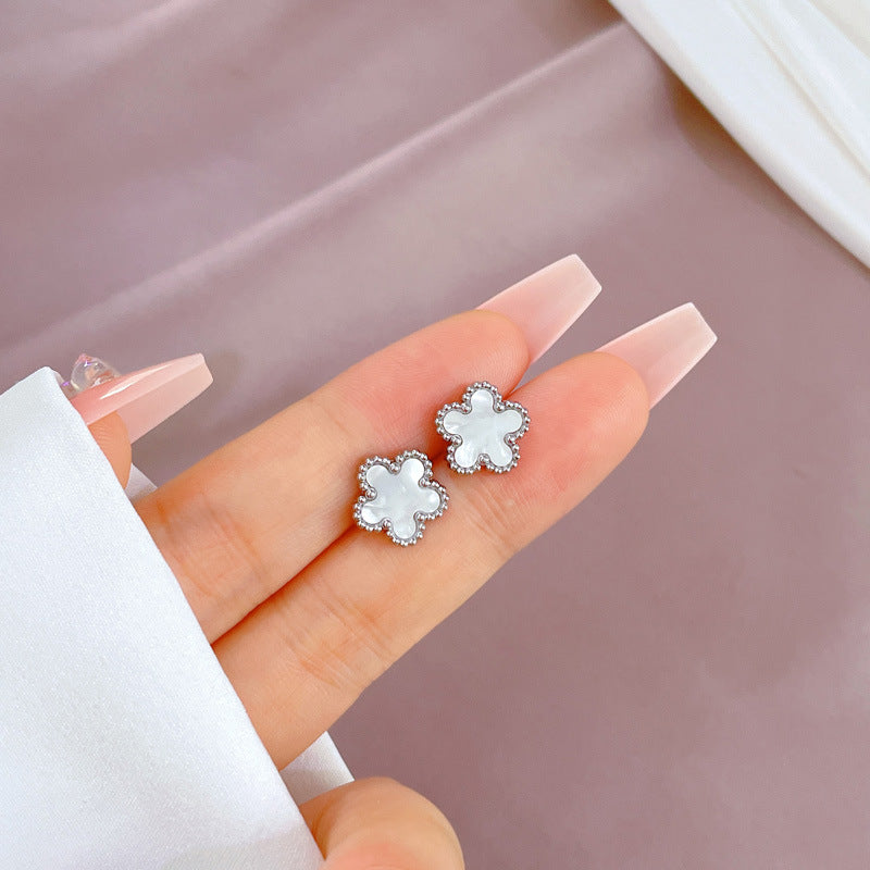 Minimalist Geometric Titanium Steel Ear Studs for Women