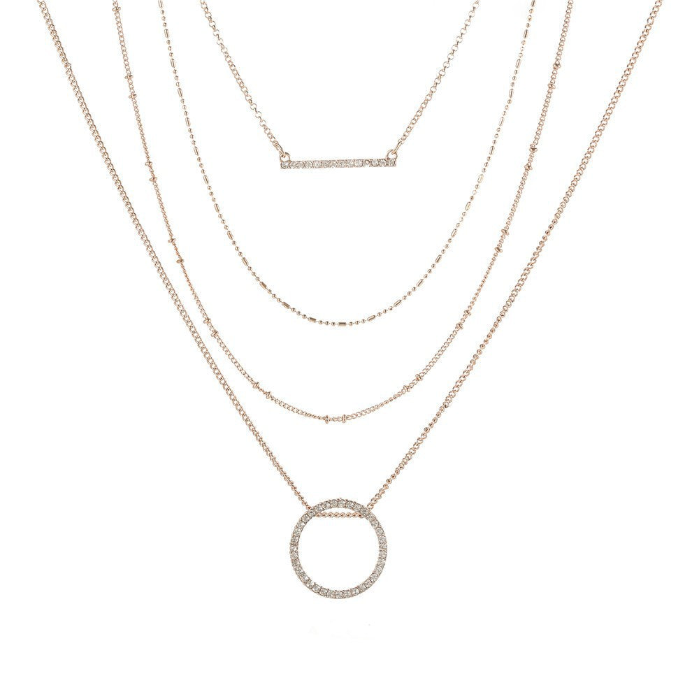 Casual Geometric Alloy Ball Chain Necklace