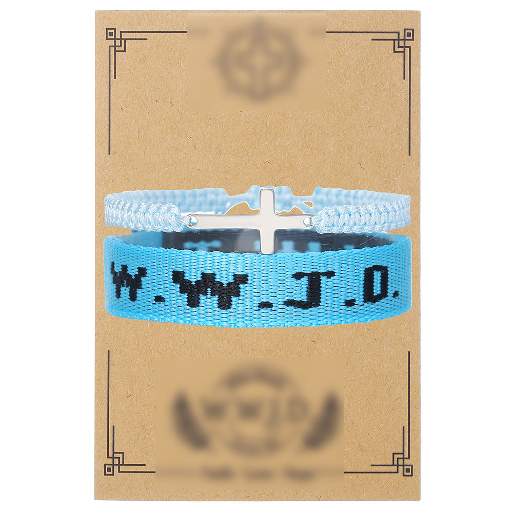 Unisex Geometric Cross Round Resin Bracelet