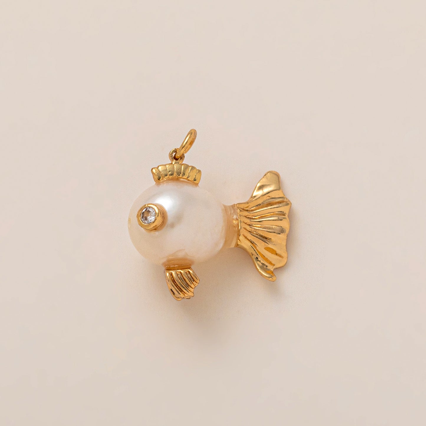 Vintage 18K Gold Plated Brass Heart Moon Charm Bar