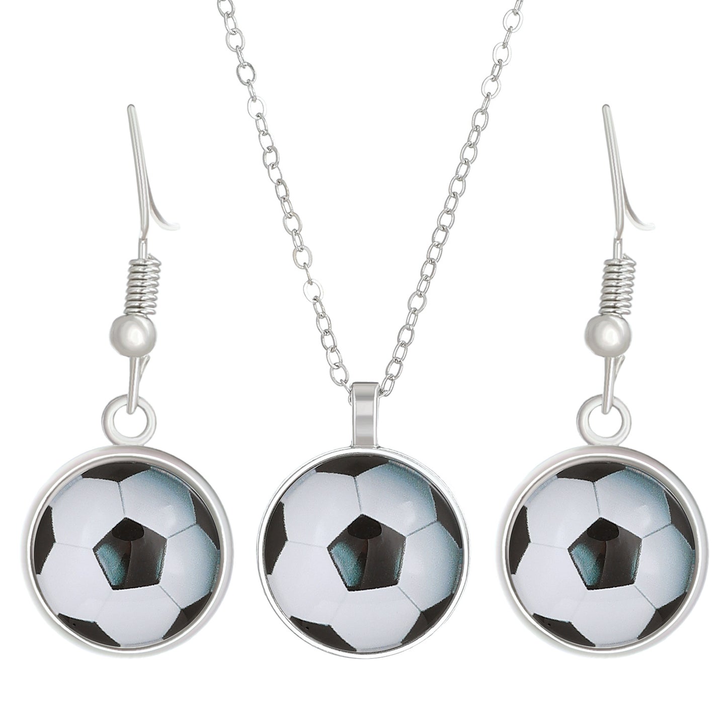 Set di gioielli da donna sportivo elegante rotondo geometrico in lega placcata