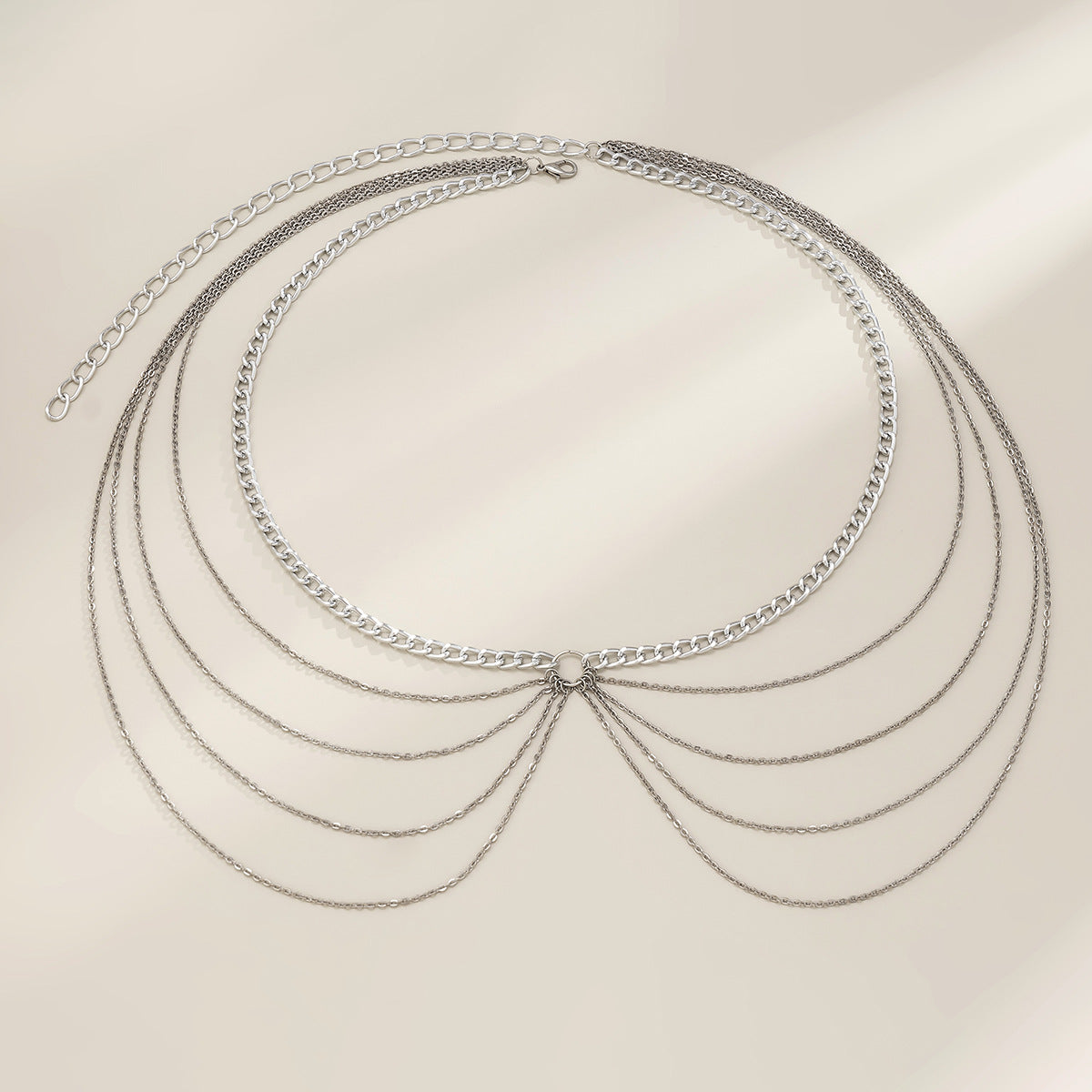 Minimalist Casual Matte Metal Body Chain with Tassel for Women