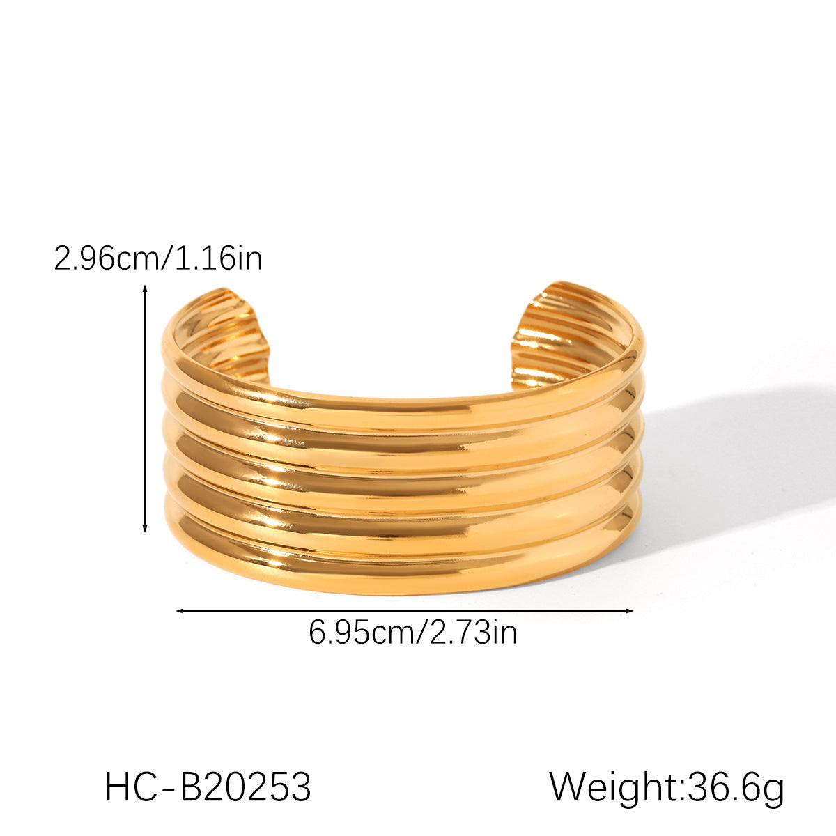Bracciale rigido minimalista da donna con fiocco e apertura, in acciaio inossidabile placcato oro 18K
