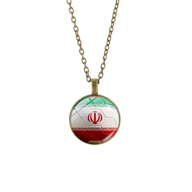 Sporty Round Geometric Alloy Plated Pendant Necklace with Crystal Charm for Unisex